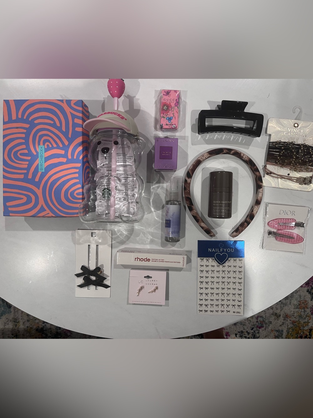 Birchbox bundle box Rhode lipstick Hair nail accessories perfume deluxe mini